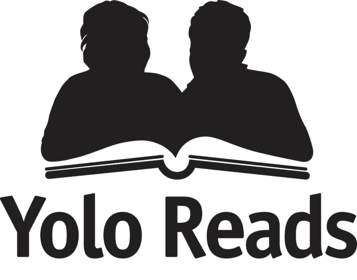 Yolo Reads Logo of two people reading a book