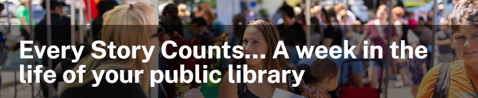 Every Story Counts...A week in the life of your public library. Woman sitting with a baby at a festival.